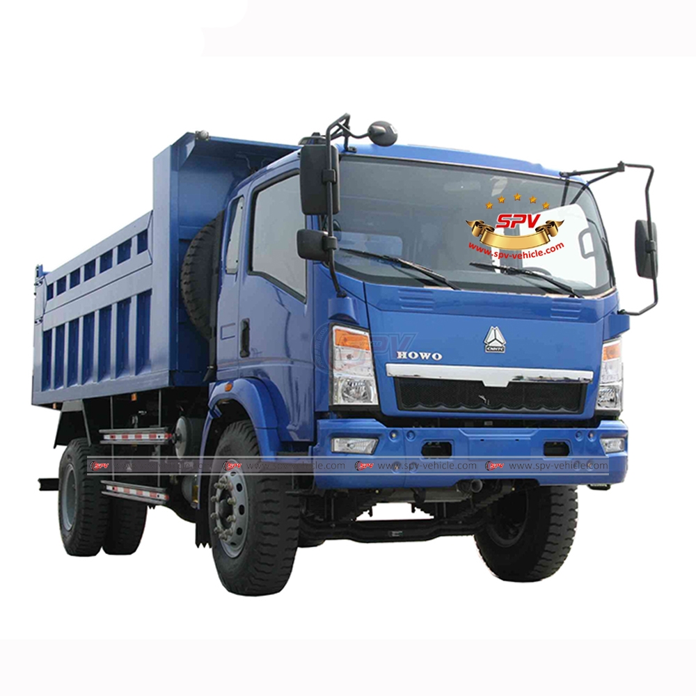 Front Right View of 8 CBM Tipper Truck Sinotruk